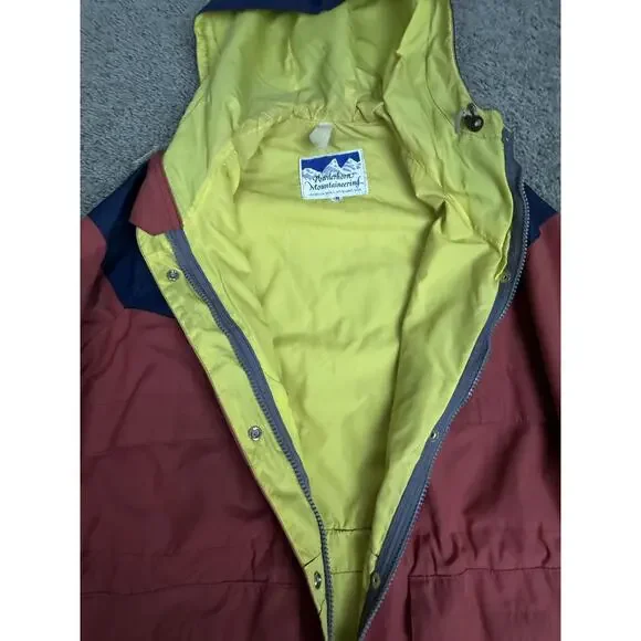Vintage Powderhorn Mountaineering Coat Womens 10 Red Blue Hooded Ski Parka USA - Picture 7 of 16